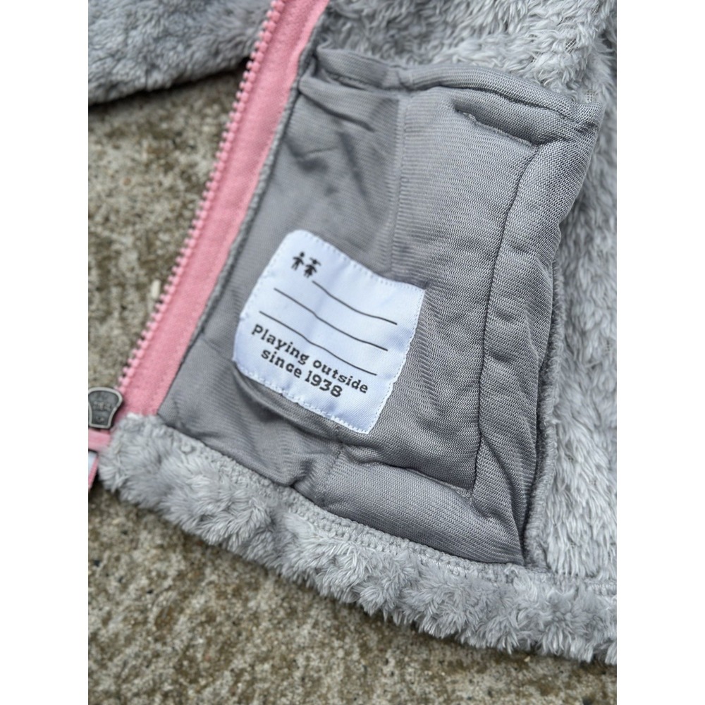 Columbia Girls XS Gray Pink Fleece Basic Jacket Full Zip Long Sleeve Polyester - Picture 3 of 5